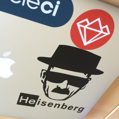 Slovenia RUG sticker on a laptop with Heisenberg